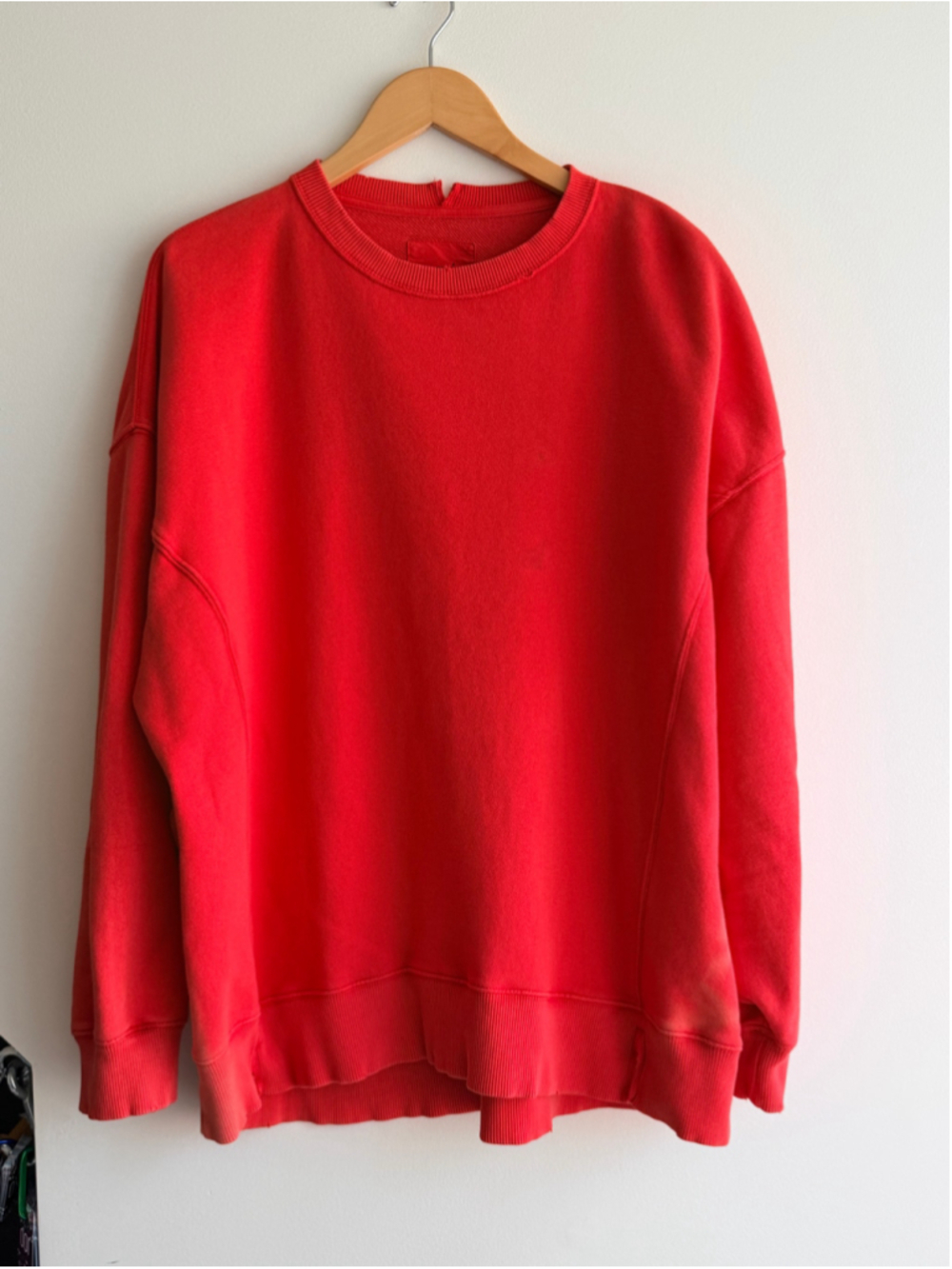 Aerie Red Oversized French Terry Crewneck Sweatshirt Size L NWT